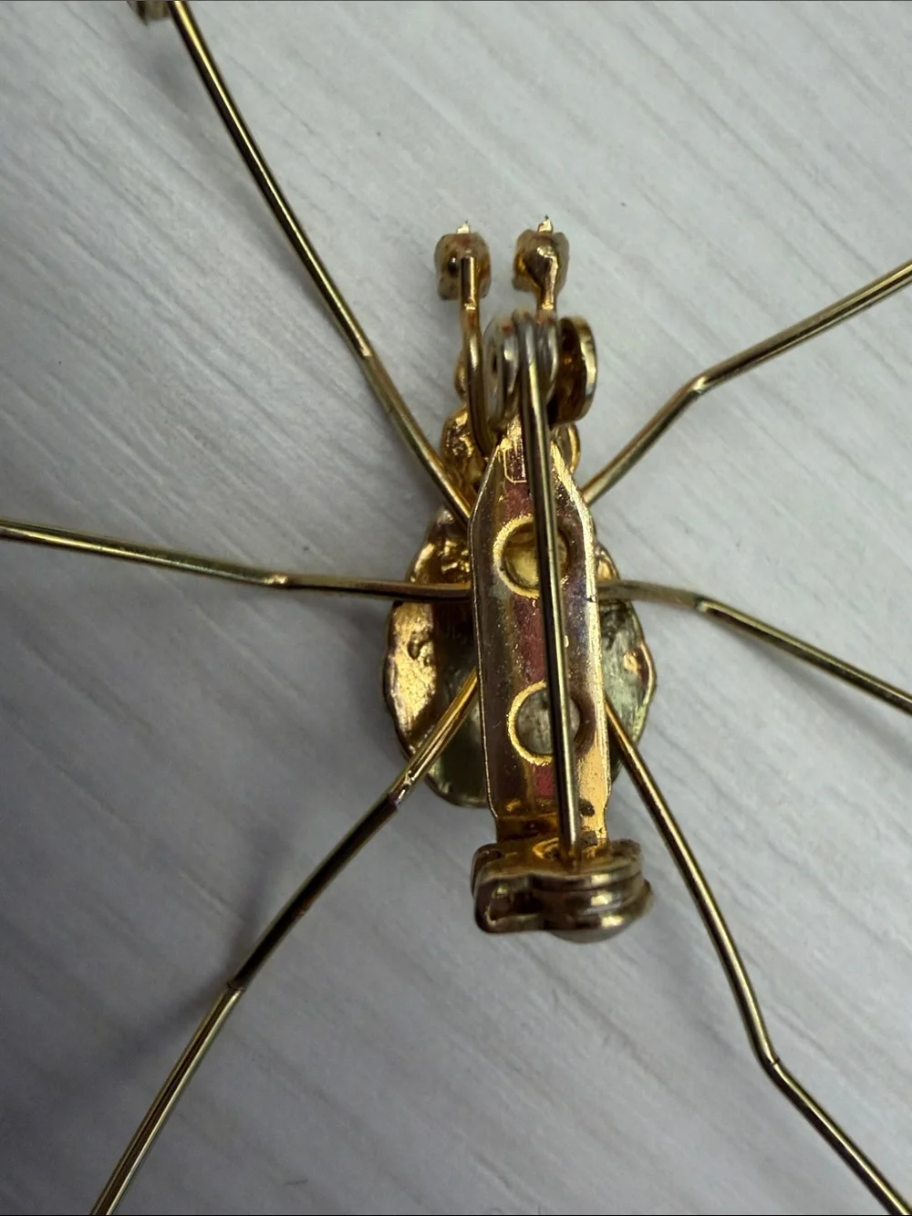 Gold Crystal Spider Brooch - Women's Accessory